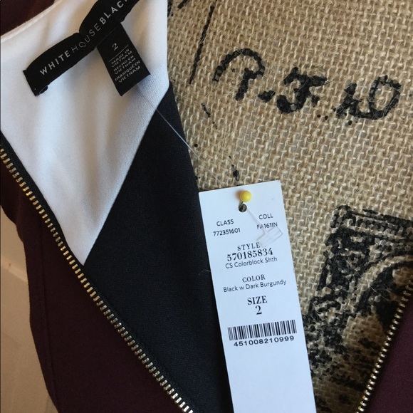 White House Black Market Color-block Dress Sz 2 - Picture 6 of 8